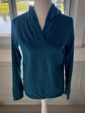 GAIAM Teal Hooded Pullover Top
